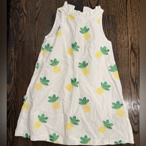 Janie and Jack White Dress with Pineapple Print